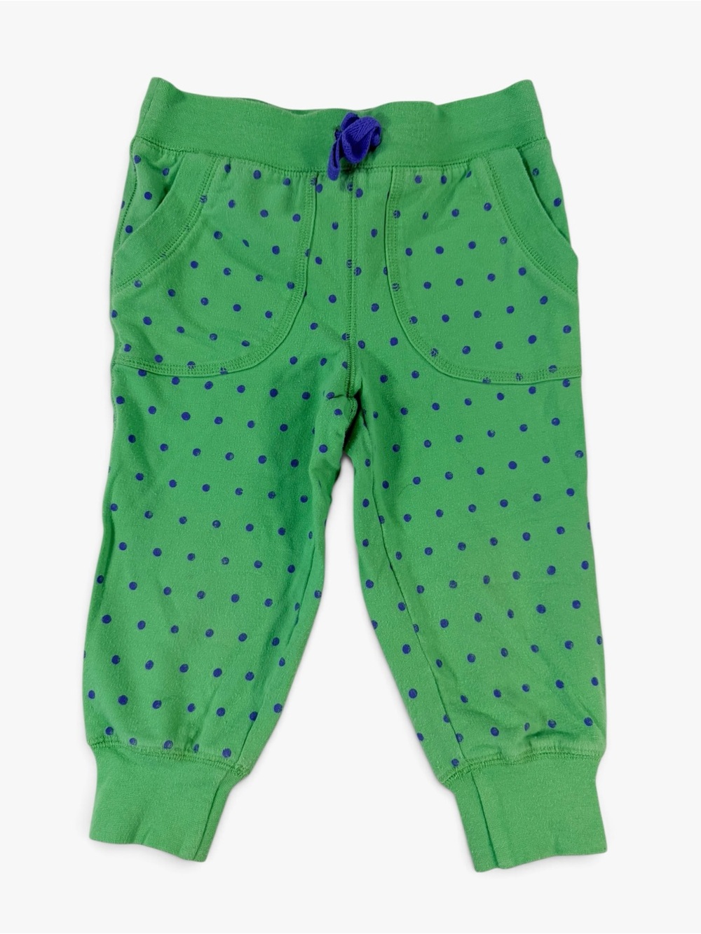 Kids Size 4 Green Polka Dot Joggers Cuffed Sweatpants